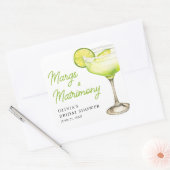 Moderne Margs & Bruiloft Cocktail Bruidsfeestje Vierkante Sticker (Envelop)