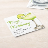 Moderne Margs & Bruilofts Cocktail Bruidsfeestje Kartonnen Onderzetters (Schuin)