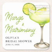 Moderne Margs & Bruilofts Cocktail Bruidsfeestje Kartonnen Onderzetters (Voorkant)