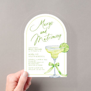Moderne Margs en Huwelijk Bruidsfeest Acryl Uitnodigingen
