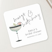 Moderne Margs en Huwelijk Margarita Bruidsfeest Vierkante Sticker