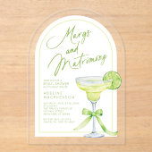 Moderne Margs en Huwelijk Vrijgezellenfeest Acryl Uitnodigingen (Voorkant)