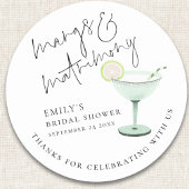 Moderne Margs Huwelijk Bedankt Bruidsfeest Ronde Sticker