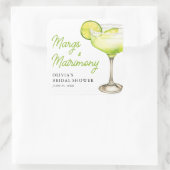 Moderne Margs & Huwelijksfeest Cocktail Bruidsfees Vierkante Sticker (Tas)
