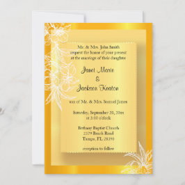 Moderne marigold Yellow & White Floral Stamp Kaart