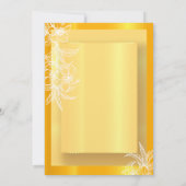 Moderne marigold Yellow & White Floral Stamp Kaart (Achterkant)