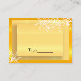Moderne marigold Yellow & White Floral Stamp Plaatskaartje