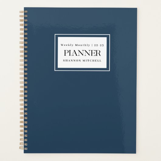 Moderne marine 2022 2023 week- en maandplanner planner (Voorkant)