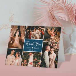 Moderne marine 6 Foto Collage Weddenschap Hartelij Bedankkaart