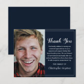 Moderne marine aangepaste foto begrafenis dank u bedankkaart (Voorkant / Achterkant)