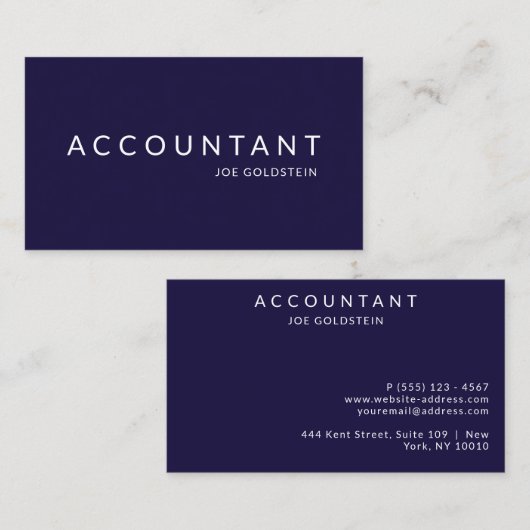 Moderne Marine Accountant CPA Tax Agent CA Visitekaartje (Voorkant / Achterkant)