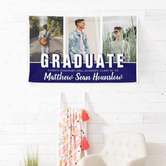 Moderne marine Afstuderen 3 Afstuderen voor fotoco Spandoek (Insitu)