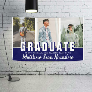 Moderne marine Afstuderen 3 Afstuderen voor fotoco Spandoek