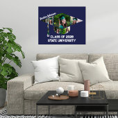 Moderne Marine Blauw Afstuderen Cap Fotocollage Poster