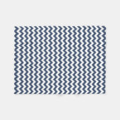 Moderne Marine Blauw en Witte Chevron Zigzag Fleece Deken (Voorkant (Horizontaal))