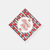 Moderne Marine Blauw en Witte Strepen Berry First Servet (Hoek)