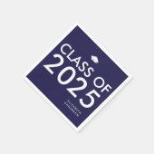 Moderne Marine Blauw Gepersonaliseerde Graduation  Servet (Hoek)