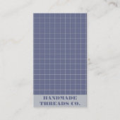 Moderne Marine Blauw Geruit Patroon QR Code Visitekaartje (Voorkant)