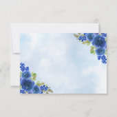 Moderne Marine Blauw Goud Bloemen Prinses Quinceañ Save The Date (Achterkant)
