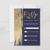 Moderne Marine Blauw Goud Eenvoudige Penseelstreke Kaart (Voorkant)