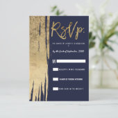 Moderne Marine Blauw Goud Eenvoudige Penseelstreke Kaart (Staand voorkant)