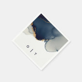 Moderne Marine Blauw Goud Monogrammen Strand Bruil Servet (Hoek)