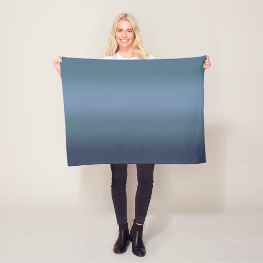 Moderne marine blauw gradiënt Waterverf galaxy rui Fleece Deken (In situ)