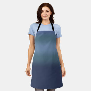 Moderne marine blauw gradiënt Waterverf galaxy rui Schort