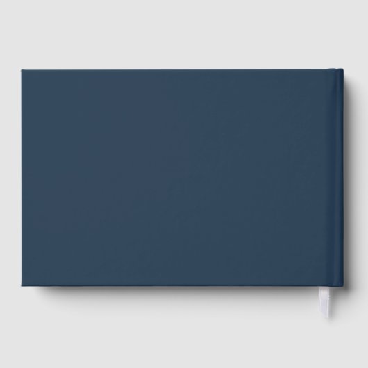 Moderne Marine Blauw Minimalistische Zilveren Foli Gastenboek (Achterkant)