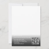 Moderne Marine Blauw Monogram Foto QR Code Bruilof Kaart (Achterkant)