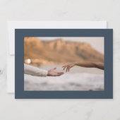 Moderne Marine Blauw Multi 9 Fotocollage Save The Date (Achterkant)