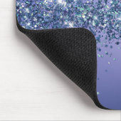 Moderne Marine Blauw Ombre Glitter Glam Naam Muismat (Hoek)