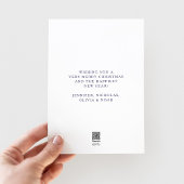 Moderne Marine Blauw Script Foto Kerstmis Feestdagenkaart