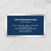 Moderne Marine Blauw Staal Rooftop Zonnepanelen Visitekaartje (Achterkant)