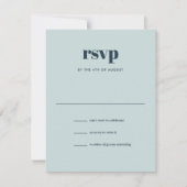 Moderne Marine Blauw Trendy Mix Match Bruiloft RSVP Kaartje (Voorkant)