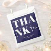 Moderne Marine Blauw Vet Dank u Trouwfeest Bedankzakje (Geknipt)