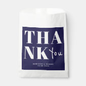 Moderne Marine Blauw Vet Dank u Trouwfeest Bedankzakje (Voorkant)