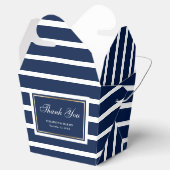 Moderne marine blauw wit goud bruiloft dank u bedankdoosjes (Geopend)