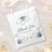 Moderne Marine Blauwe Bloem Chic Wedding Favoriet  Bedankzakje (Geknipt)