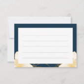 Moderne Marine Blauwe Bloem Huwelijk Dank u Kaarte Bedankkaart (Achterkant)