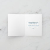 Moderne marine blauwe dennenboom groet bedrijf feestdagen kaart (Binnen)