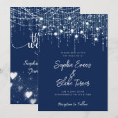 Moderne Marine Blauwe en Witte Hangende Lichten Br Kaart (Voorkant / Achterkant)