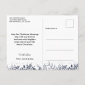 Moderne Marine Blauwe Fotocollage Vrolijk Kerstfee Briefkaart (Achterkant)