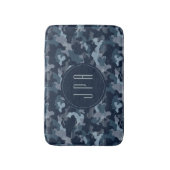Moderne Marine Blauwe Leger Camouflage Patroon Mon Badmat (Voorkant Verticaal)