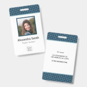 Moderne Marine Blauwe Medewerker Badge (Voor- en achterkant)