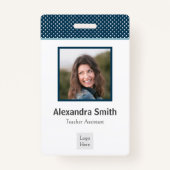 Moderne Marine Blauwe Medewerker Badge (Voorkant)