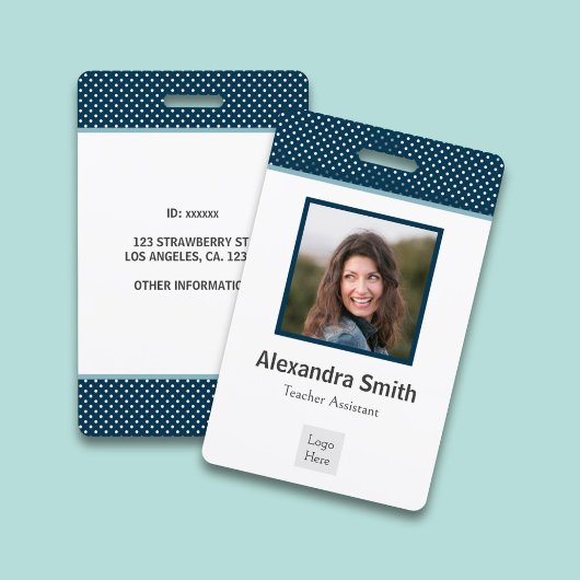 Moderne Marine Blauwe Medewerker Badge