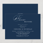 Moderne marine blauwe nacht voor het diner kaart (Voorkant / Achterkant)