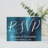 Moderne Marine Blauwe RSVP-respons RSVP Kaartje (Staand voorkant)