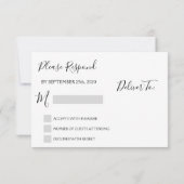 Moderne Marine Blauwe RSVP-respons RSVP Kaartje (Achterkant)